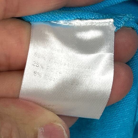 Akris Punto Womens 8 Blue Bateau Neck Three-Quarter Bell Sleeve Blouse - Picture 4 of 6